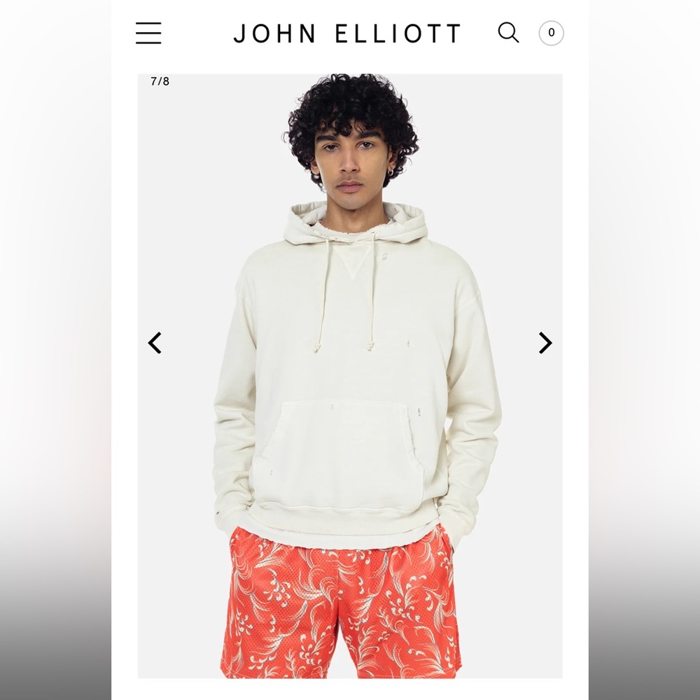 JOHN ELLIOTT Folsom hoodie in vintage white. Great condition, only worn once!